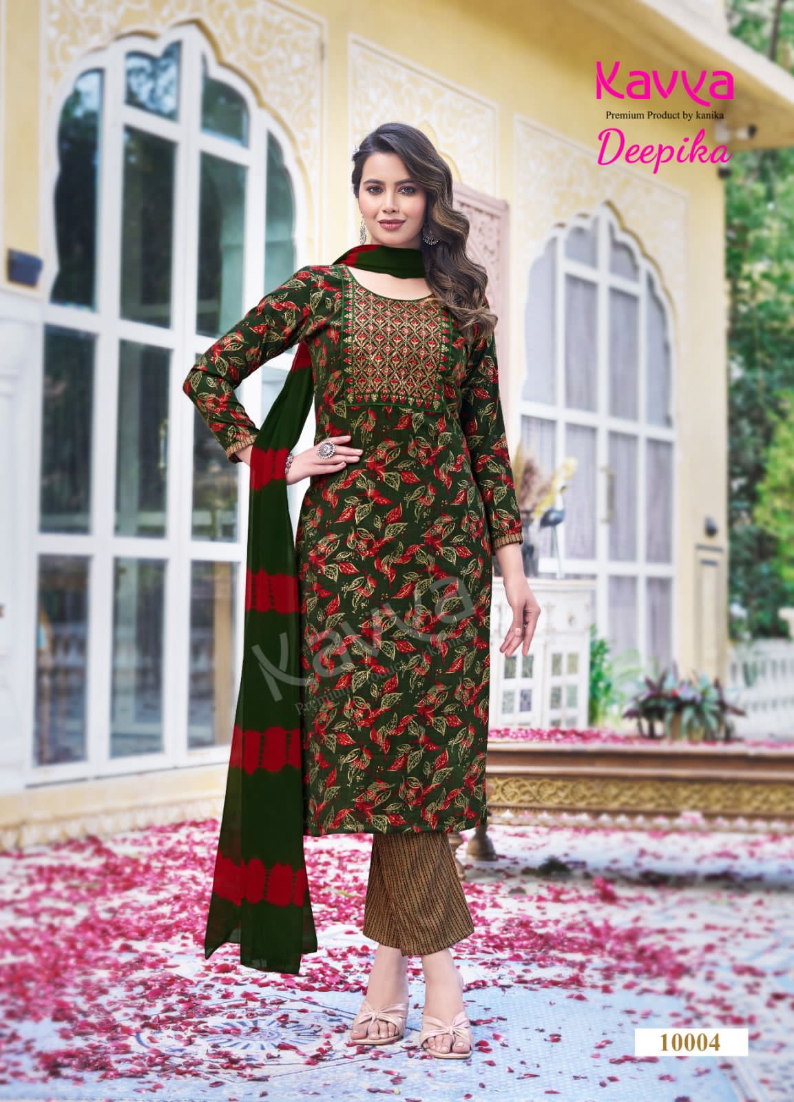 Deepika Vol 10 By Kavya Straight Embroidery Kurti With Bottom Dupatta Wholesale Shop In Surat